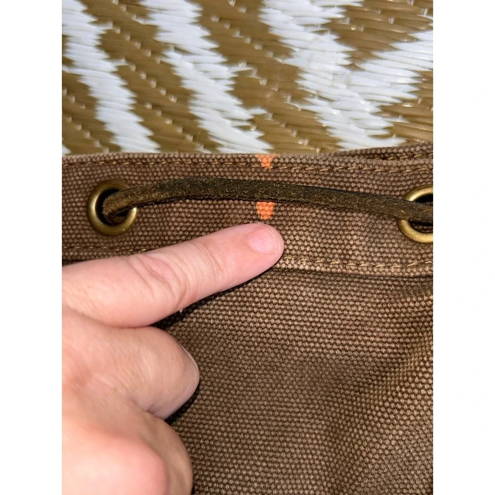 RARE 90's Polo Ralph Lauren military-style canvas leather rucksack commuter bag